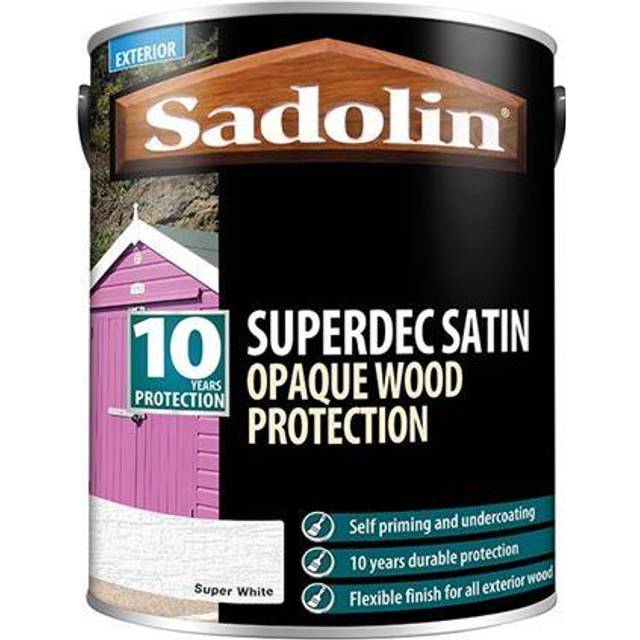 Sadolin - Superdec Satin Opaque Wood Protection - Super White - 5L