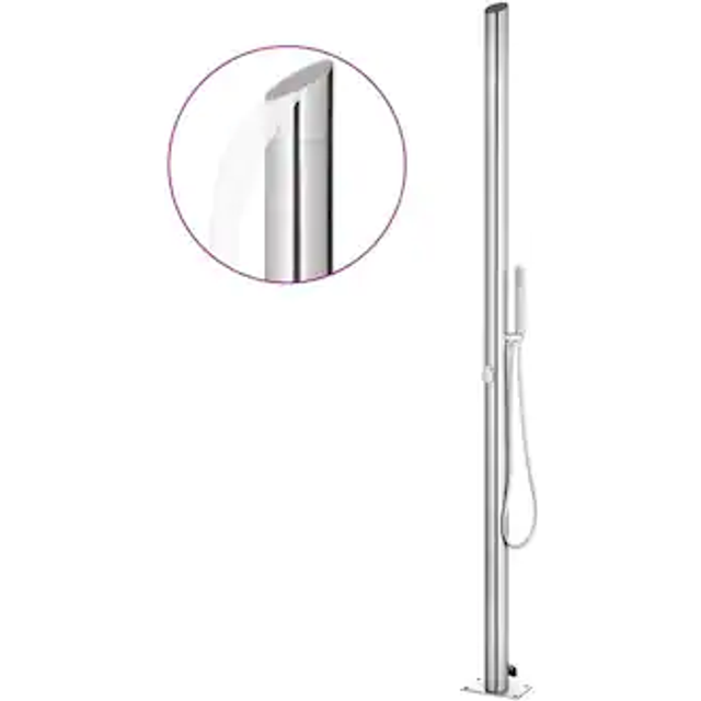 Utedusch 220 cm rostfritt stål
