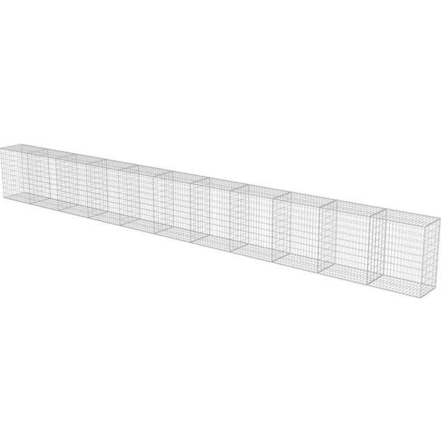 Vidaxl Gabion Wall With Covers Galvanised Steel 900x50x100 Cm