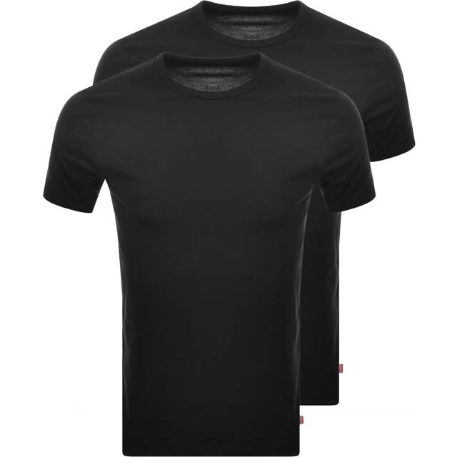 Levi's T-shirt Round Neck 2-Pack Black size M