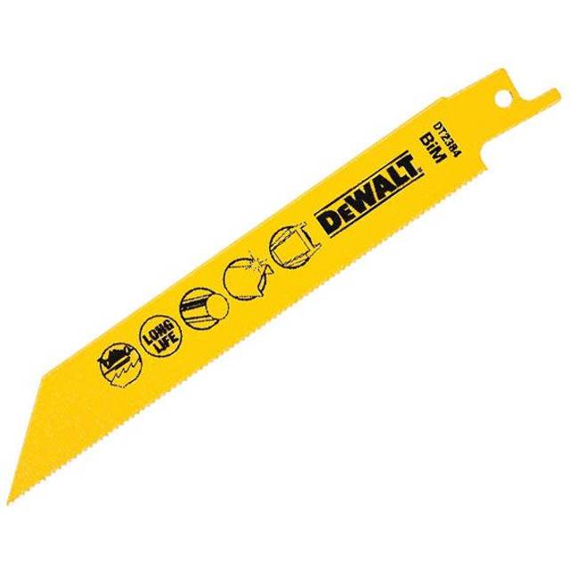 DeWalt DT2384-QZ Bi Metal Sabre Blade for Metal Pipes and Profiles 152mm Pack of 5
