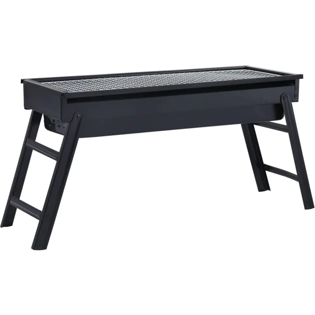 vidaXL Portable Camping BBQ Grill Steel 60x22.5x33 cm - Black
