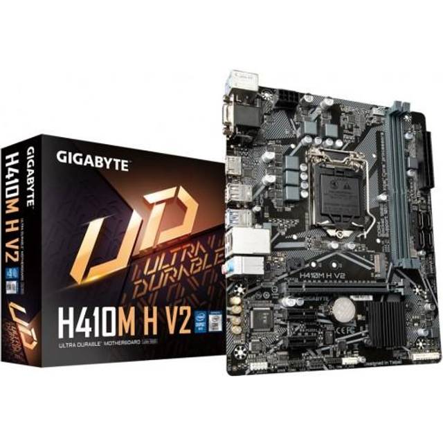 GIGABYTE H410M H V2 Motherboard - Supports Intel Core 10th CPUs up to 2933MHz DDR4 (OC) 1xPCIe 3.0 M.2 GbE LAN USB 3.2 Gen 1
