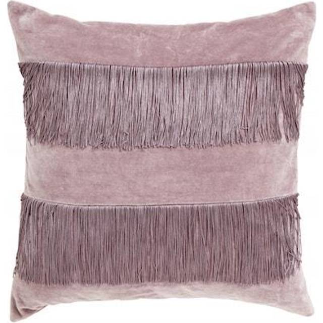 Nordal - Cushion Cover W/Fringes, L.Purple,Velvet