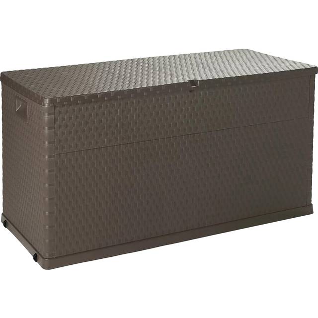 vidaXL Garden Storage Box Anthracite PP Rattan Patio Outdoor Case Furniture