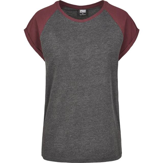 Women's large size T-shirt Urban Classic contrat raglan - Marron - 4XL