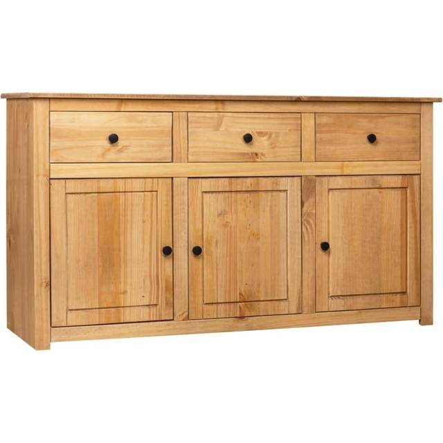 vidaXL Sideboard White 135x40x80 cm Solid Pinewood Panama Range