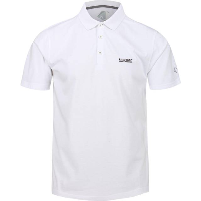 Regatta Mens Sinton Lightweight Polo Shirt - White Cotton - Size Small