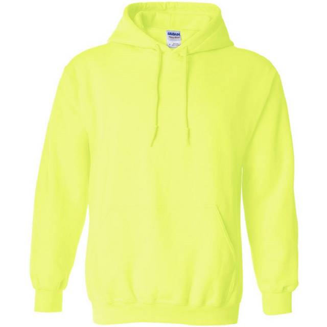 (M, Safety Green) Gildan Heavy Blend Adult Unisex Hooded Sweatshirt / Hoodie