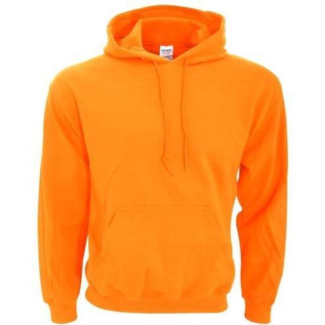 (S, Safety Orange) Gildan Heavy Blend Adult Unisex Hooded Sweatshirt / Hoodie