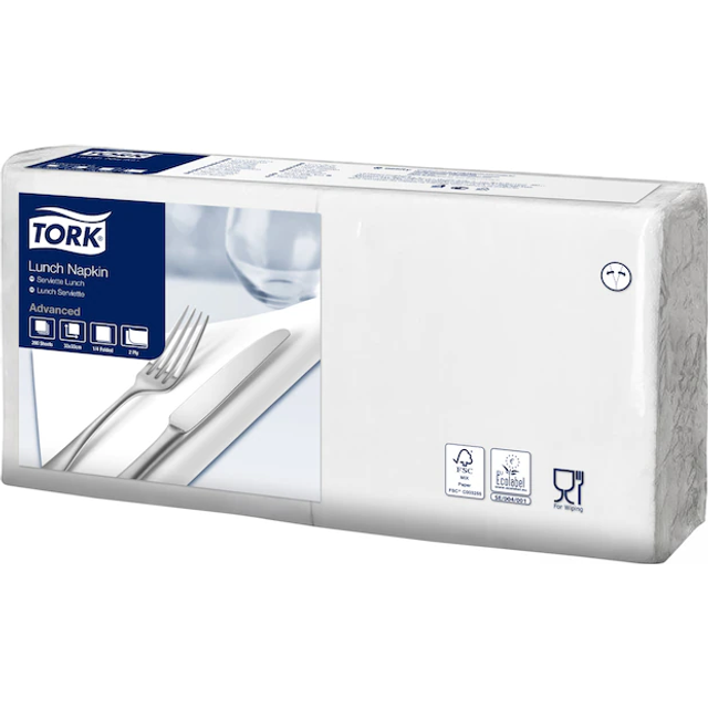 TORK LUNCH NAPKIN WHT 2PLY 477149 PK200