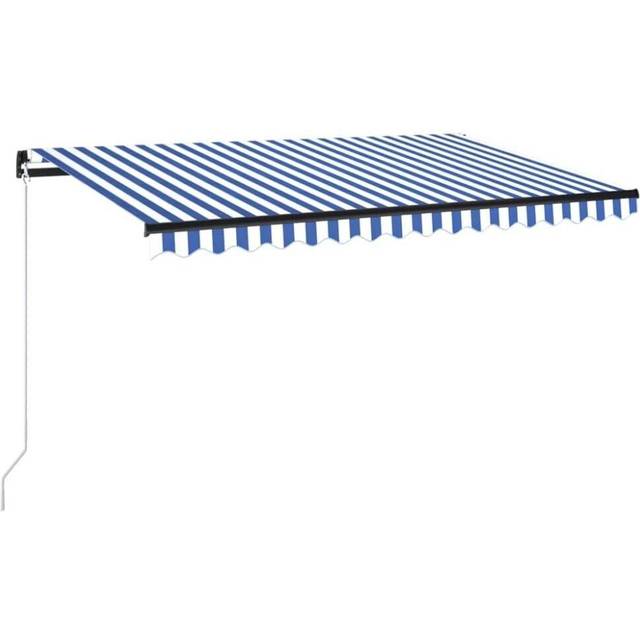 Markis manuellt infällbar 400x350 cm gul och vit