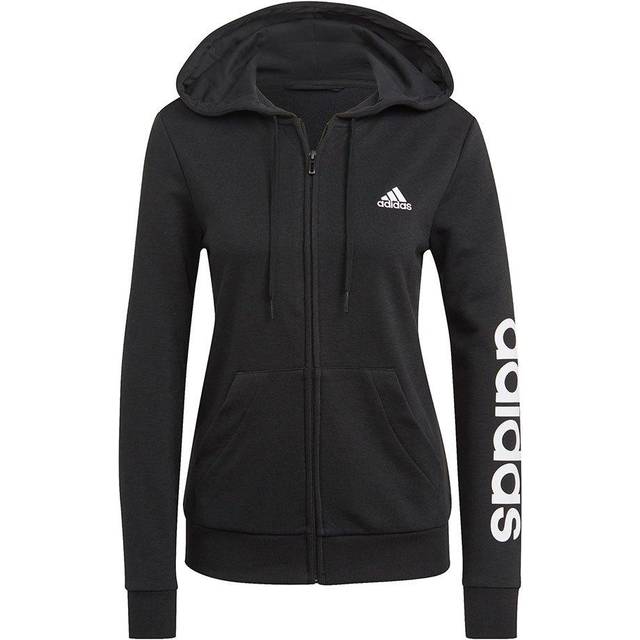 Adidas Womens Essentials Logo Full-Zip Hoodie Colour: Black, Size: Small