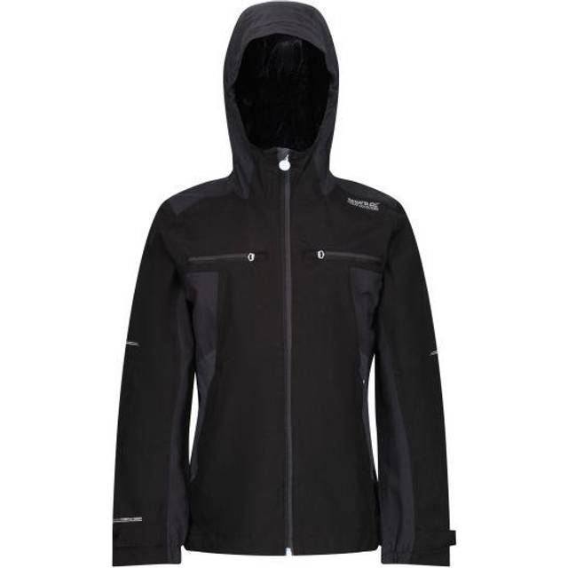 Regatta Kids Highton II Waterproof Jacket : Black/Ash: 11-12 Years Siz