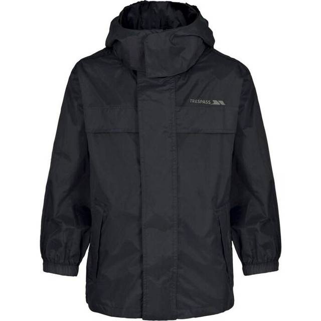 Trespass - Kids Packa Pack Away Waterproof Jacket - Black - Age 3 - 4 Years