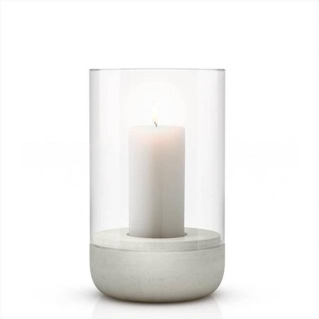 Blomus - CALMA Lantern - Lykta - Light Gray - Medium - H20 x L12 x W12 cm