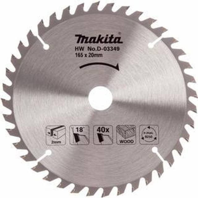 Makita - D-03349 Circular Saw Blade 165 x 20 40 Teeth - Suits DSS611 DSS610 DHS680