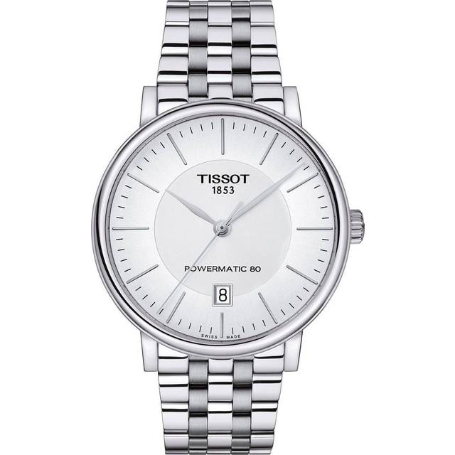Tissot silver mens analogue watch carson premium powermatic 80 t1224071103100
