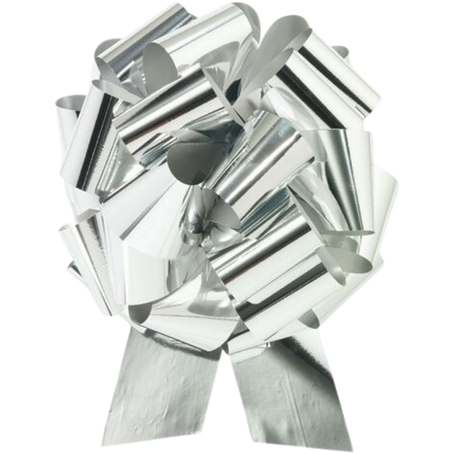 (One Size, Metallic Silver) Forum Novelties Metallic Pull Bow