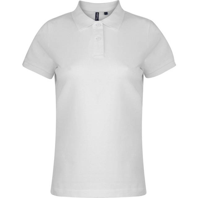 (XL, White) Asquith & Fox Womens/Ladies Plain Short Sleeve Polo Shirt