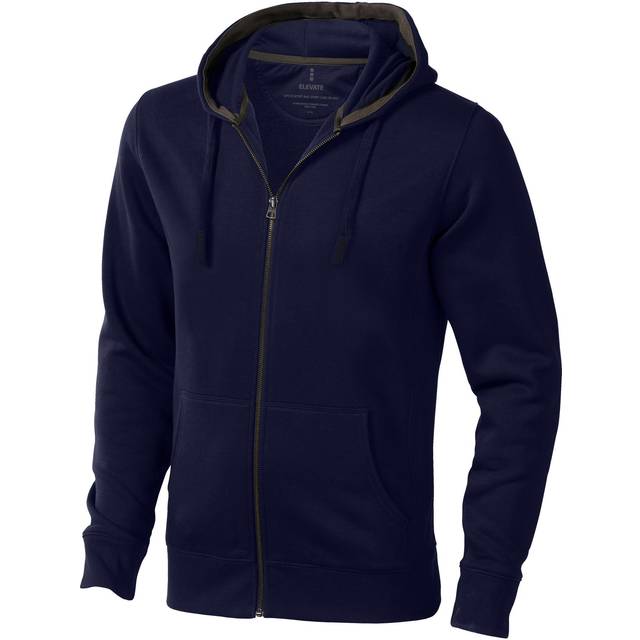 (XL, Navy) Elevate Mens Arora Hooded Full Zip Sweater