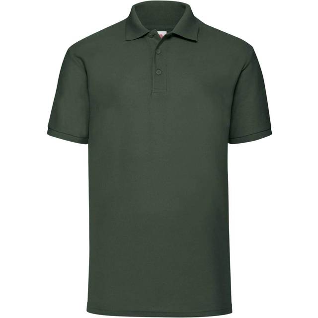 (S, Bottle Green) Fruit Of The Loom Mens 65/35 Pique Short Sleeve Polo Shirt