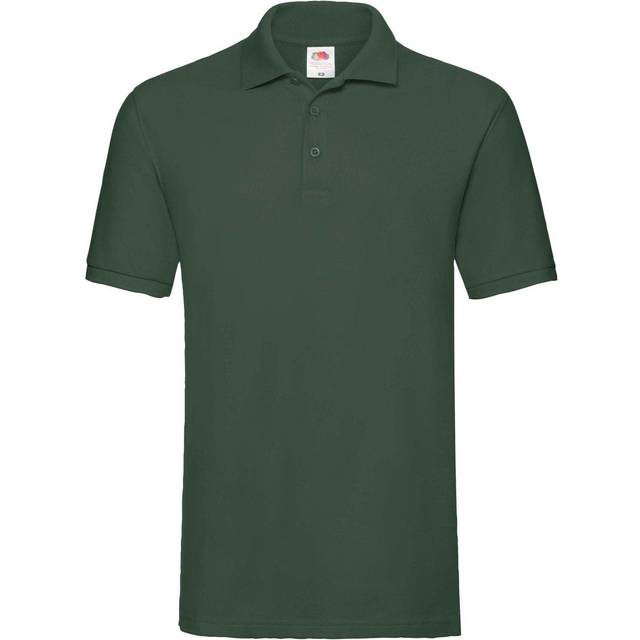 (L, Bottle Green) Fruit Of The Loom Premium Mens Short Sleeve Polo Shirt