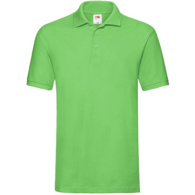 (L, Lime) Fruit Of The Loom Premium Mens Short Sleeve Polo Shirt