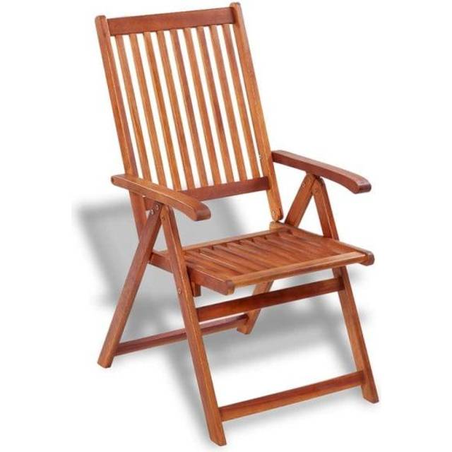 Vidaxl Folding Garden Chairs 2 Pcs Solid Acacia Wood Brown - One Size