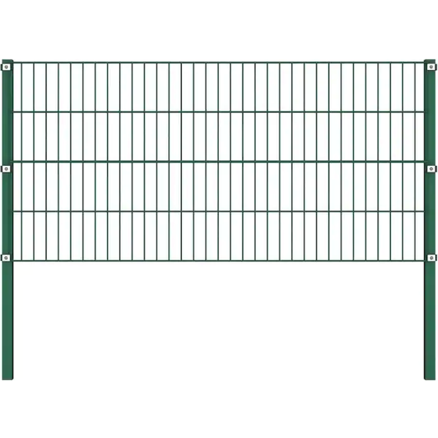 vidaXL Fence Panel with Posts Iron 1.7x0.8 m Green