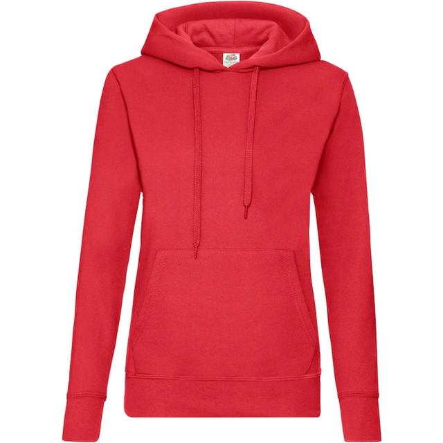 Lady Fit Hooded Sweatshirt Hoodie - Red - XL