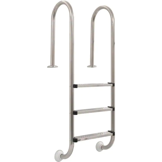 vidaXL Pool Ladder 3 Steps Stainless Steel 304 120 cm - Silver