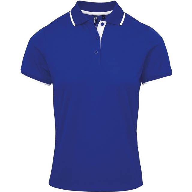 Premier Womens/Ladies Contrast Coolchecker Polo Shirt (Royal/White) - Blue - Size Large