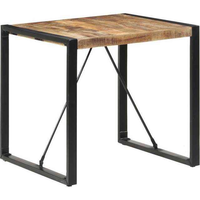 vidaXL Dining Table 80x80x75 cm Rough Mango Wood - Brown
