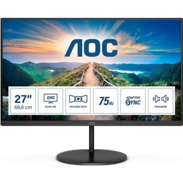 PC-skärm - AOC Q27V4AE - 27" QHD - VA-panel - 4 ms - 75Hz - HDMI / DisplayPort