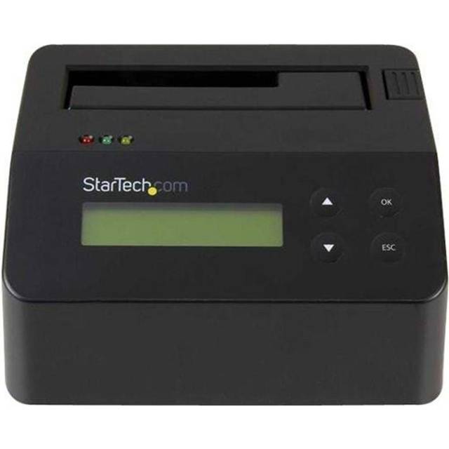 StarTech.com Single Bay Hard Drive Eraser Standalone HDD/SSD Sanitizer USB 3.0 to SATA II (3 Gbps) 9 Erase Modes LCD Display Secure Erase Hard Disk Sanitizer Dock DB-9 Printer Port TAA Compliant