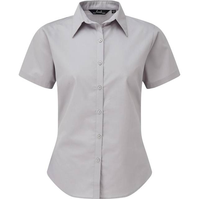 (20, Silver) Premier Short Sleeve Poplin Blouse / Plain Work Shirt