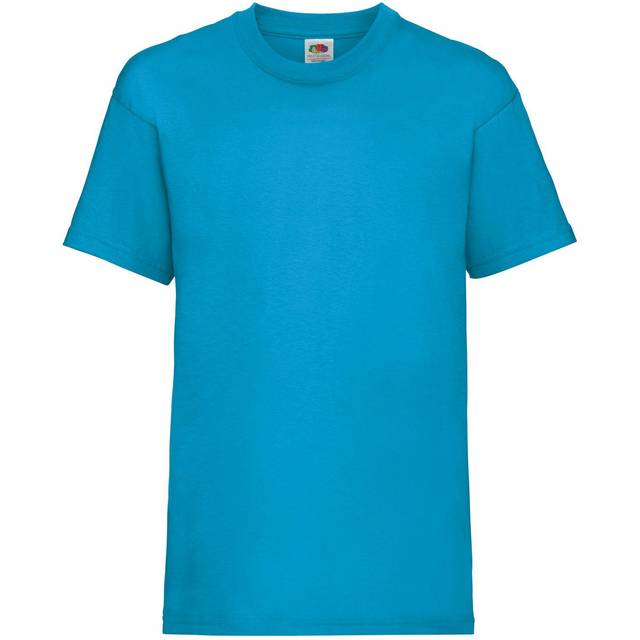 (3-4, Azure Blue) Fruit Of The Loom Childrens/Kids Unisex Valueweight Short Sleeve T-Shirt (Pack of 2)