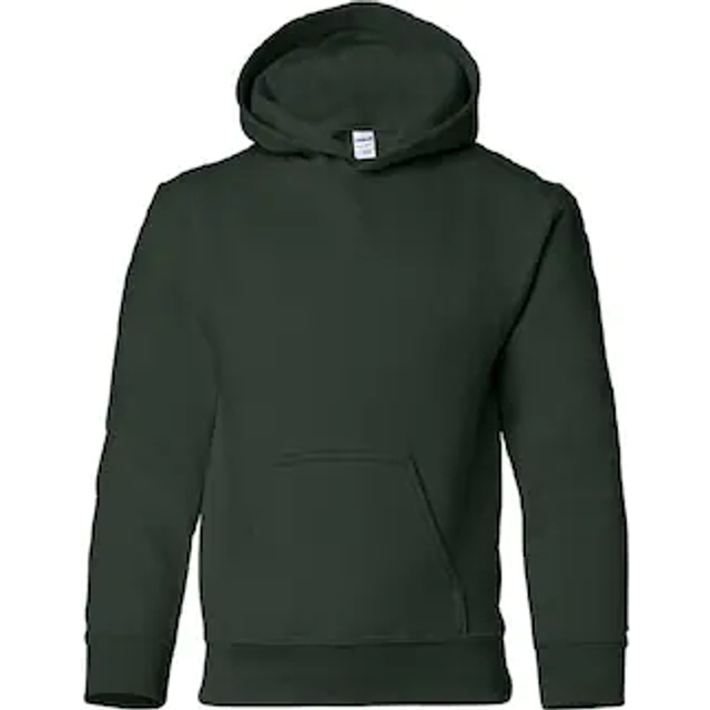 Gildan Childrens Hooded Sweatshirt 18500B Colour: Forest Green, Size: