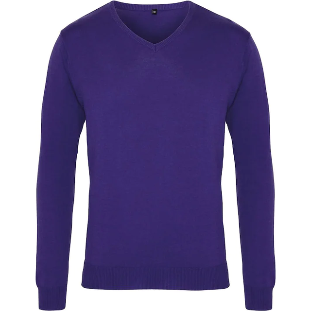 Premier V Neck Knitted Sweater PR694 Purple 2XS Colour: Purple, Size: