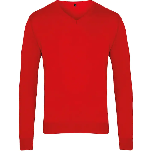 Premier V Neck Knitted Sweater PR694 Red S Colour: Red, Size: S