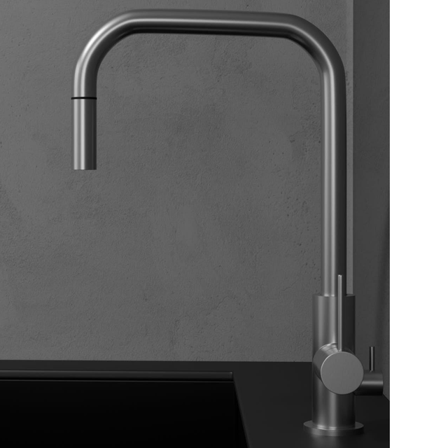 Köksblandare Scandtap Steel Accent Square med Utdragbar Pip