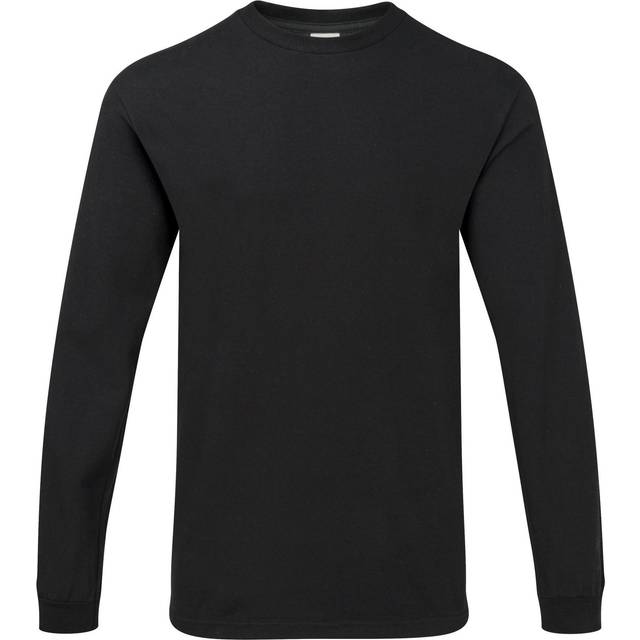 (S, Black) Gildan Mens Hammer Heavyweight Long Sleeve T-Shirt