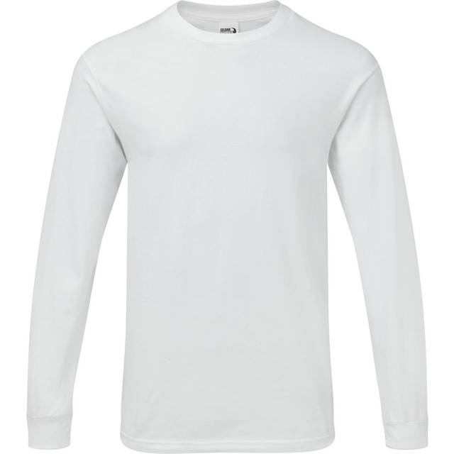 (2XL, White) Gildan Mens Hammer Heavyweight Long Sleeve T-Shirt