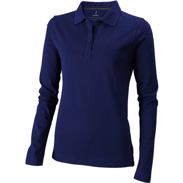 (M, Navy) Elevate Oakville Long Sleeve Ladies Polo Shirt