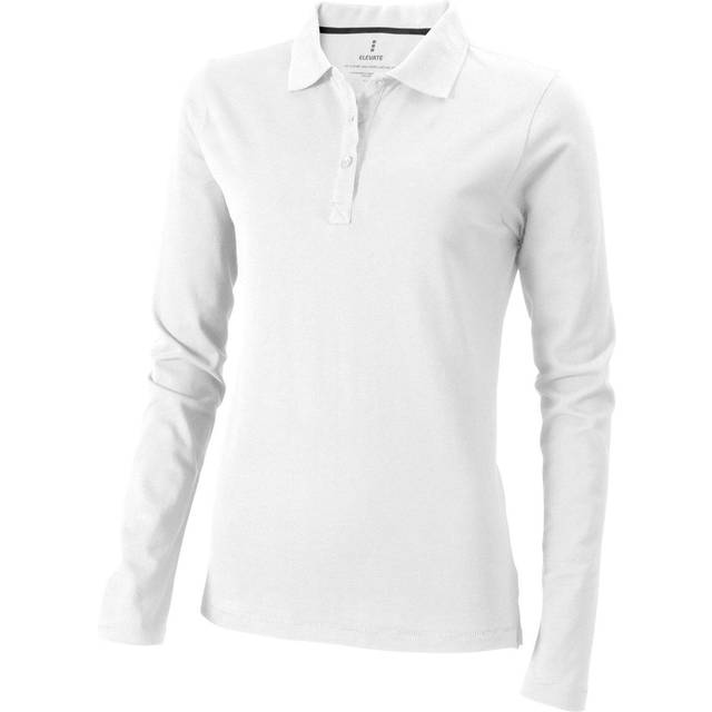 (M, White) Elevate Oakville Long Sleeve Ladies Polo Shirt
