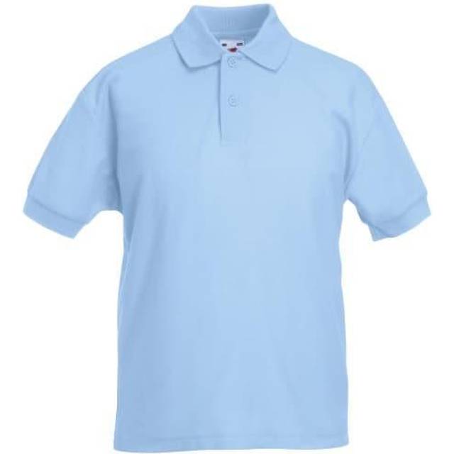 (7-8, Sky Blue) Fruit Of The Loom Childrens/Kids Unisex 65/35 Pique Polo Shirt (Pack of 2)