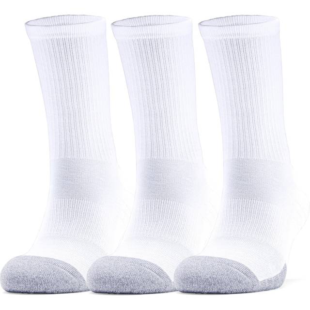 UNDER ARMOUR PERFORMANCE TECH CREW SOCKS - 3 PACK - WHITE