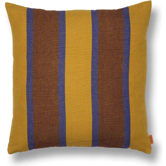 Ferm Living - Grand Cushion - limette, hellblau, schokolade/Streifen/BxH 50x50cm - chocolate (50.0 x 50.0 x 10.0cm)