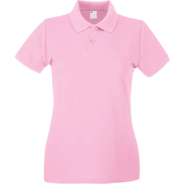 (X Small, Baby Pink) Womens/Ladies Fitted Short Sleeve Casual Polo Shirt